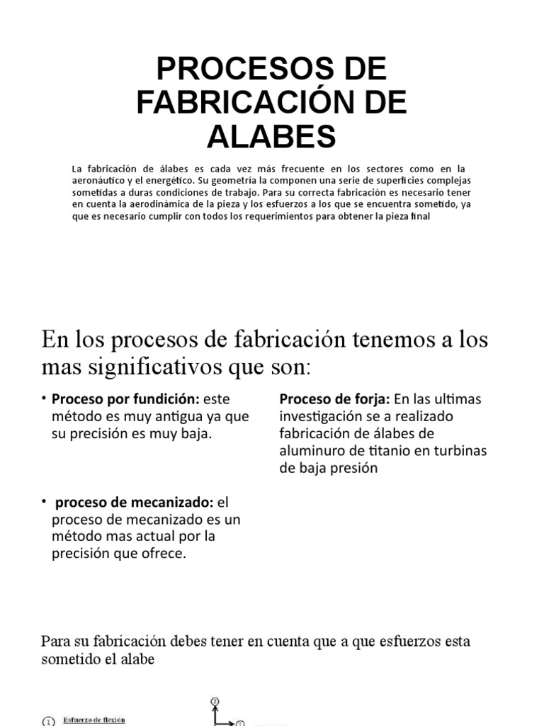 Fabricación de álabes en aeronáutica | PDF