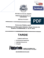 Ibam - Professor de Educação Infantil e Anos Iniciais - Vassouras RJ - Médio - Prova e Gabarito - 2019 PDF