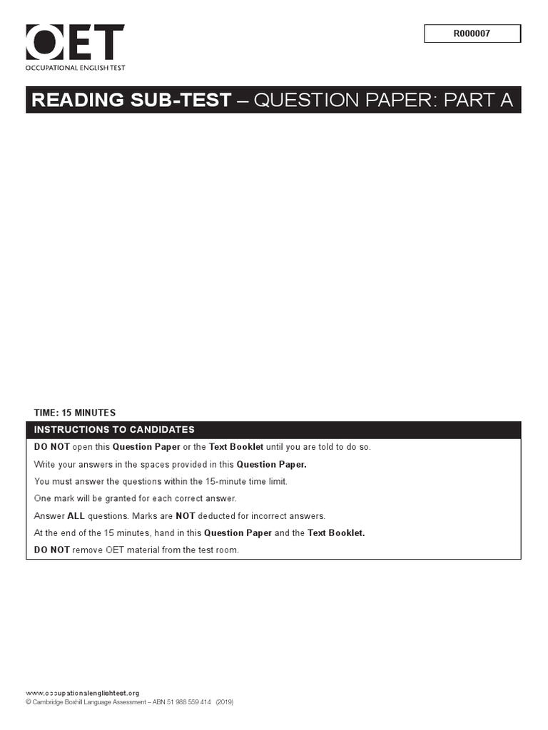PPP Reading Test 7 Part A Questions and Texts | PDF | Hypothyroidism ...