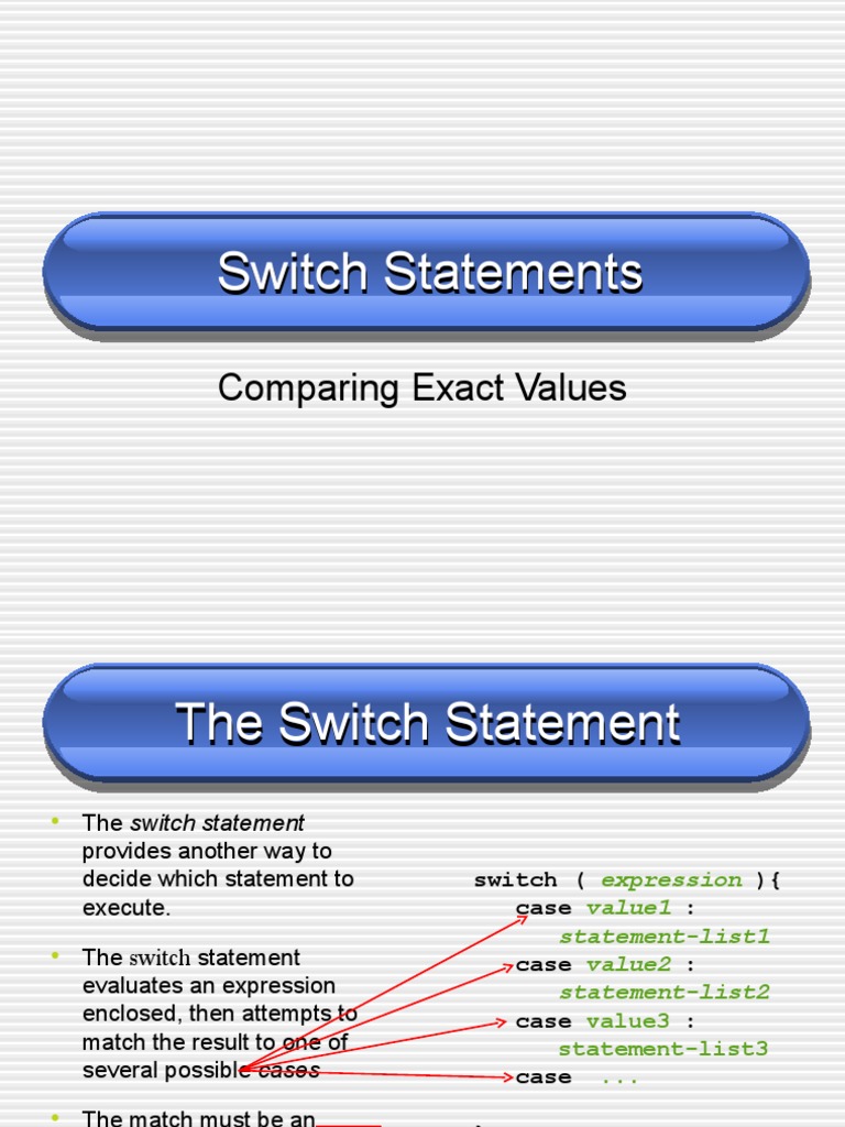Switch Statements | PDF | Control Flow | Notation