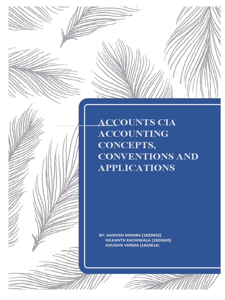 Accounts Cia Accounting Concepts, Conventions and Applications PDF