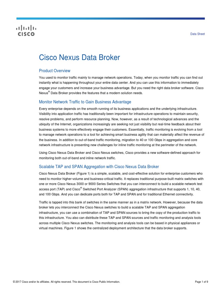Cisco Nexus Data Broker Data Sheet PDF | PDF | Multiprotocol Label ...