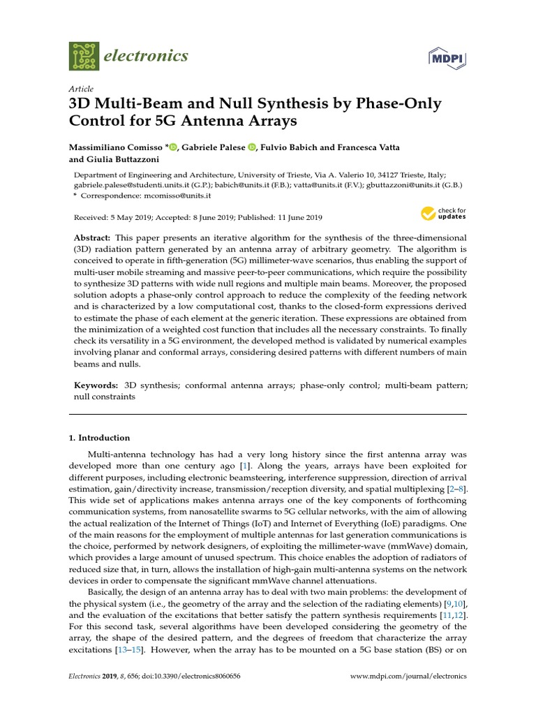 3D Multi-Beam and Null Synthesis by Phase-Only Control For 5G Antenna ...