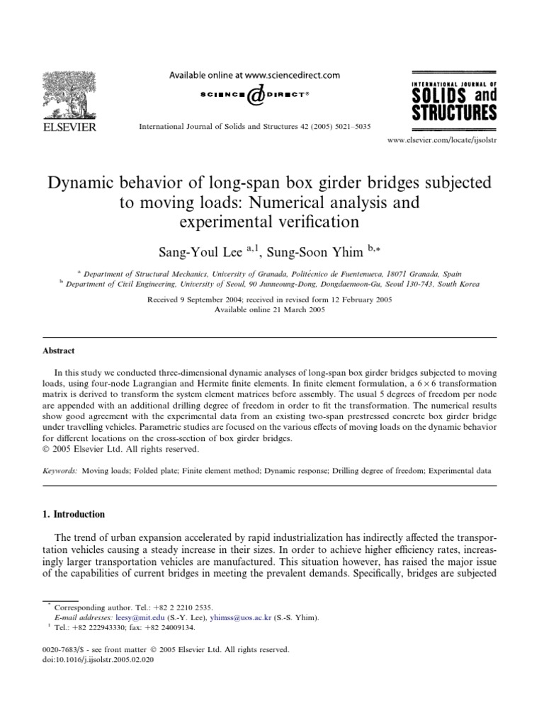 Dynamic Analysis of Box Girder Bridges | PDF | Bending | Finite Element ...