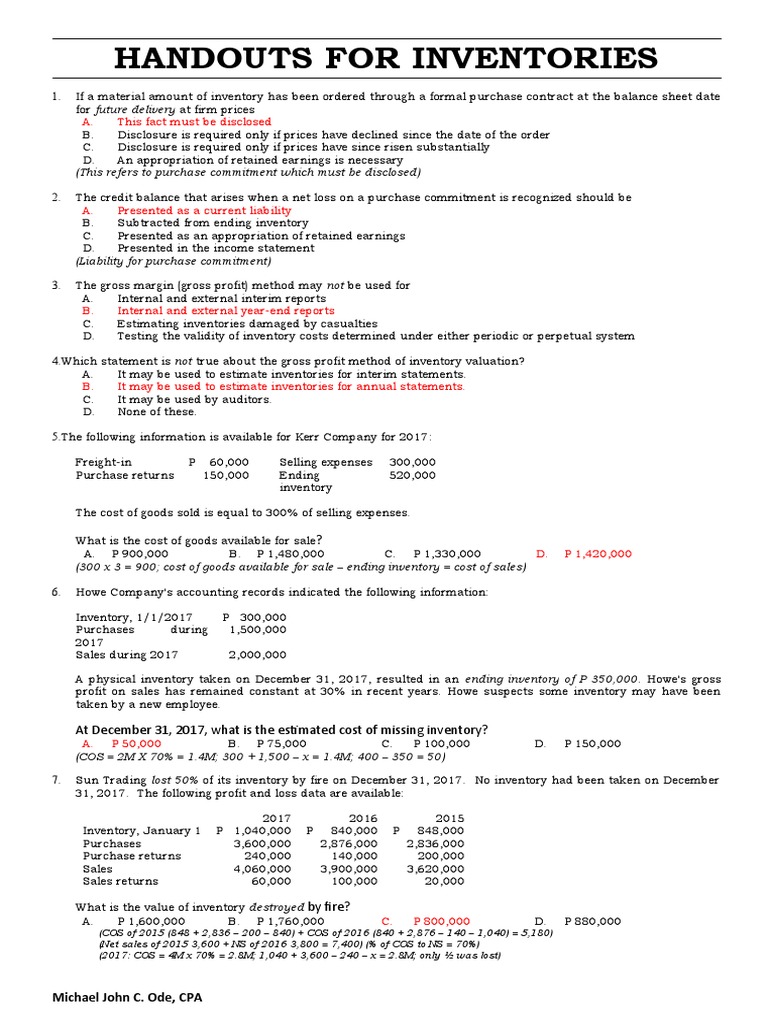 Inventory Accounting Guidelines and Methods | PDF | Inventory Valuation ...
