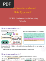 Scanf (Continued) and Data Types in C: ESC101: Fundamentals of Computing Nisheeth