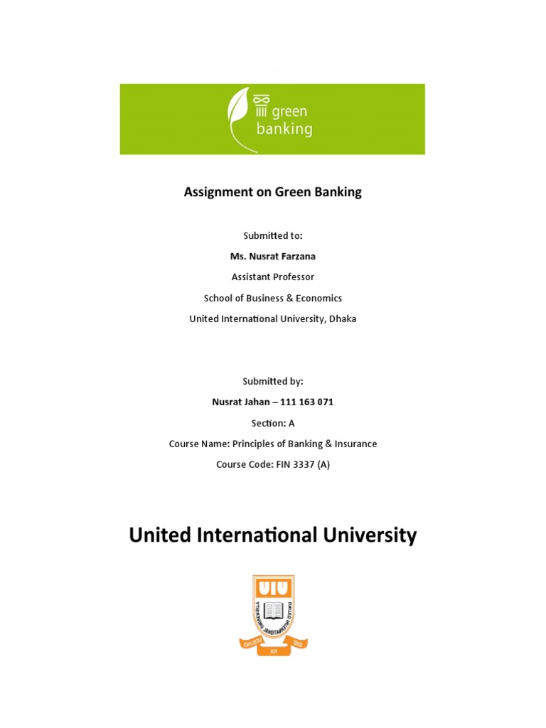 Green Banking Practices in Bangladesh | PDF | Sustainability ...