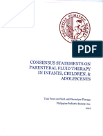 Consensus Statements On Parenteral Fluid Therapy in Infants, Children and Adolescents