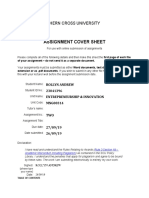 Assignment Cover Sheet: Southern Cross University