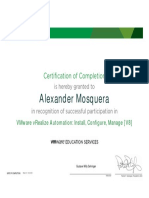 Alexander Mosquera: Certification of Completion