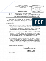 Labor Advisory Proclamation No - 150 April 23 2011