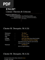 Literary Theories & Criticism: Chester M. Derequito