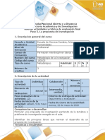 Guía de Actividades y Rúbrica de Evaluación - Paso 5 - Formular La Propuesta de Investigación