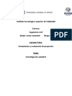 Investigacion Tema 6. Formulacion y Evaluacion de Proyectos