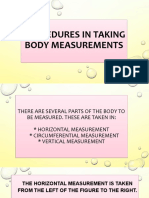 Procedures in Taking Body Measurements Procedures in Taking Body Measurements