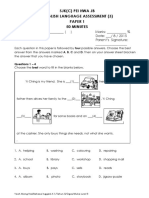 SJK (C) Pei Hwa JB English Language Assessment (3) Paper 1 50 Minutes