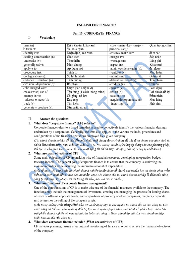 English For Finance 2 PDF | PDF