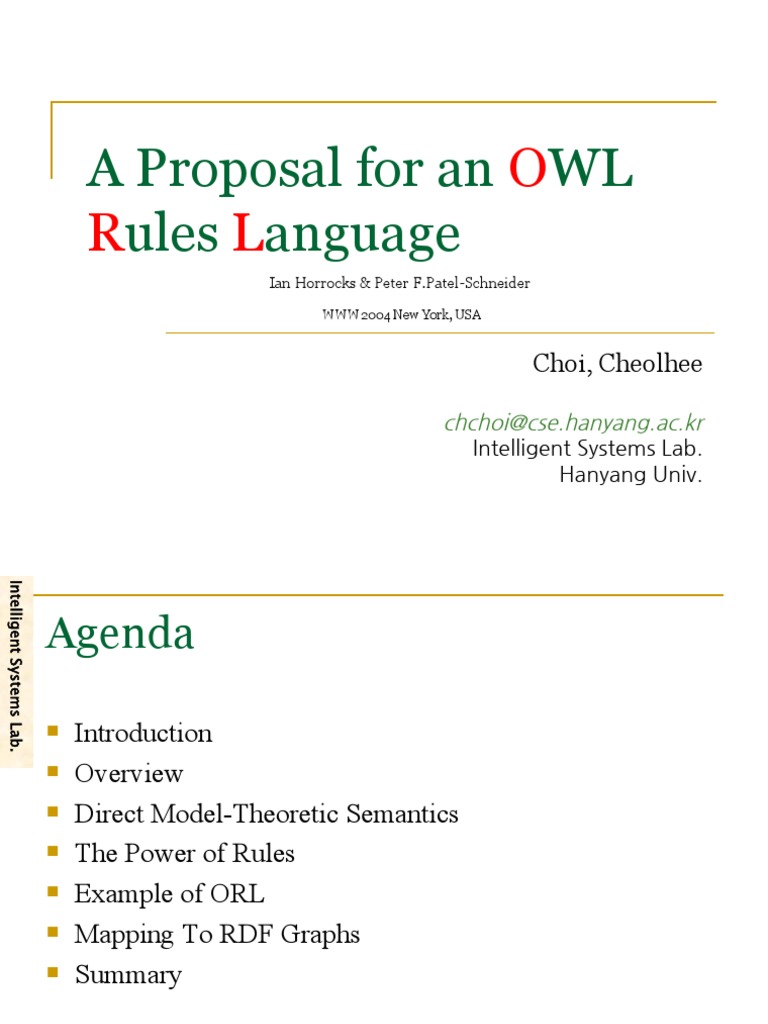 A Proposal For An OWL Rules Language | PDF | Resource Description ...