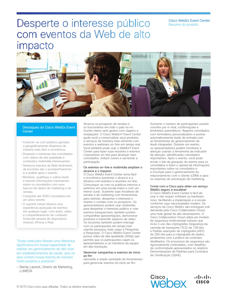 C78-691900-04 - Cisco WebEx Event Center Data Sheet - V1a - PT-BR | PDF ...