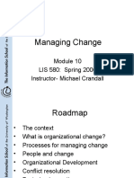 Managing Change: LIS 580: Spring 2006 Instructor-Michael Crandall