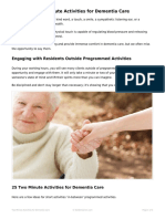 Two Minute Activities For Dementia Care