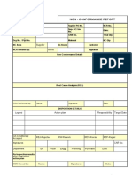 Non Conformance Report