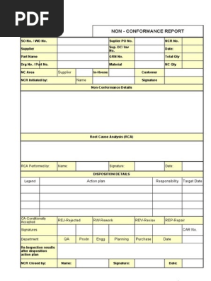 Non Conformance Report