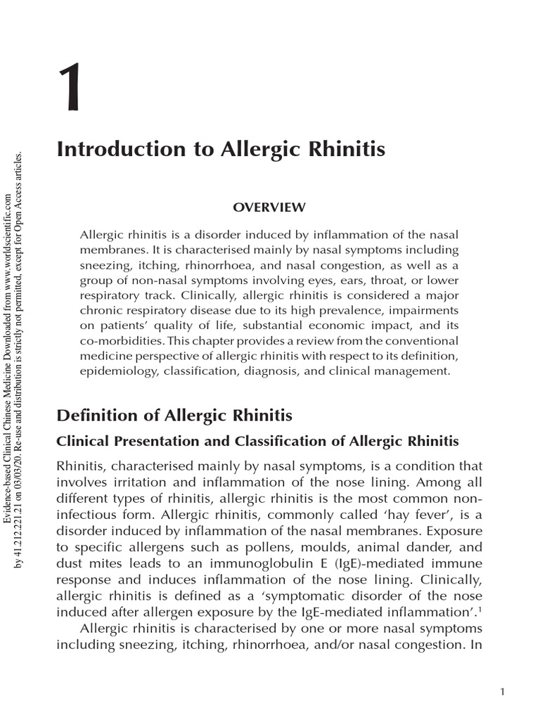 Introduction To Allergic Rhinitis | PDF | Allergen | Allergy