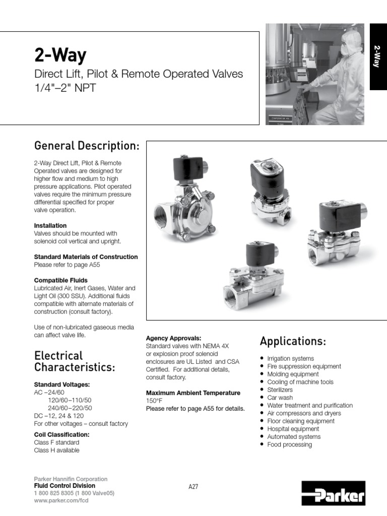 Direct Lift, Pilot & Remote Operated Valves 1/4