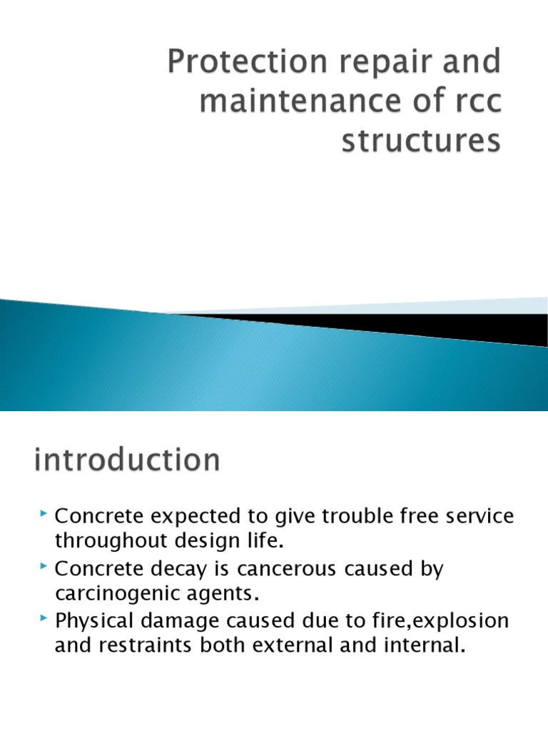 Protection Repair and Maintenance of RCC Structures | PDF | Epoxy ...