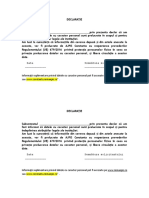 Declarație Solicitant Privind Protecția Datelor Cu Caracter Personal Conform Normelor Ue PDF