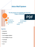 Voice Mail System: "For The Purpose of Completing The Final Year Project, (FC3P01NI) "