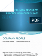 HR STUDY OF MOREPEN LABS