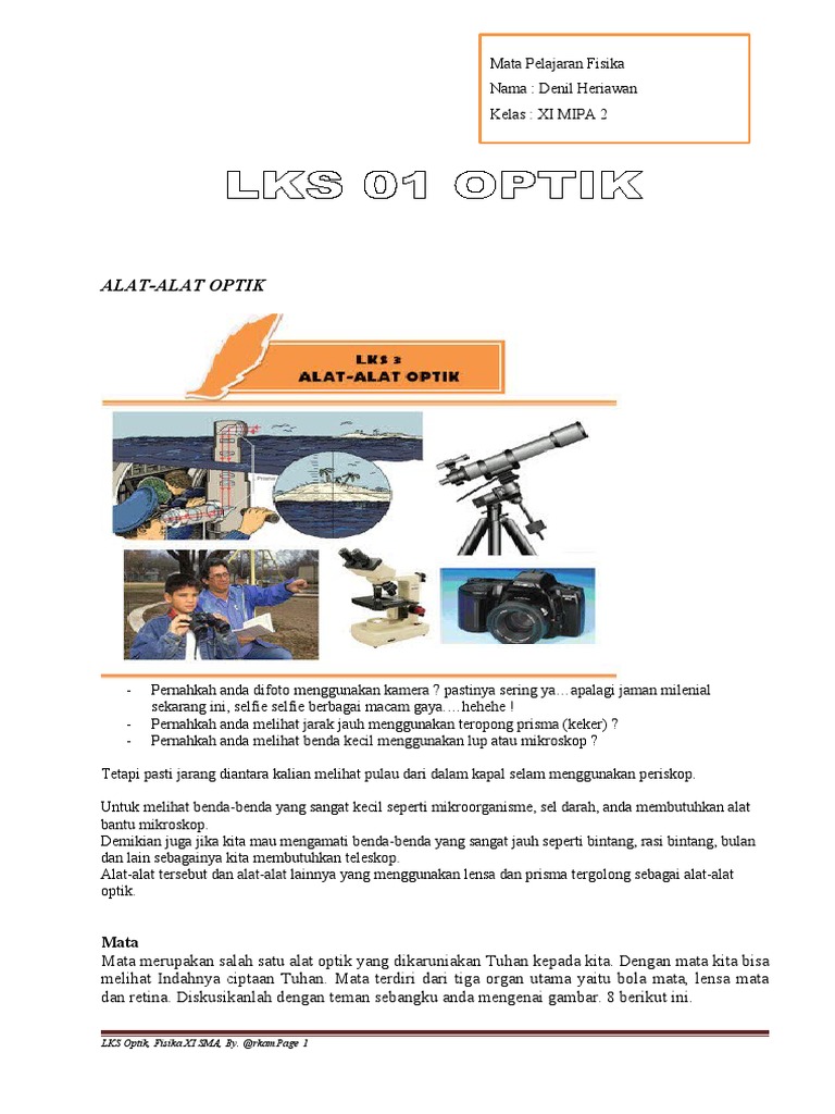 Alat Optik dan Fungsinya dalam Fisika | PDF
