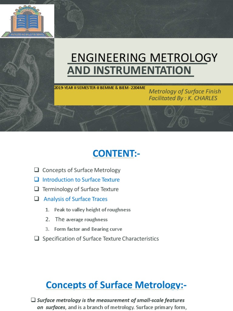 Surface Metrology and Texture Analysis | PDF | Surface Roughness ...