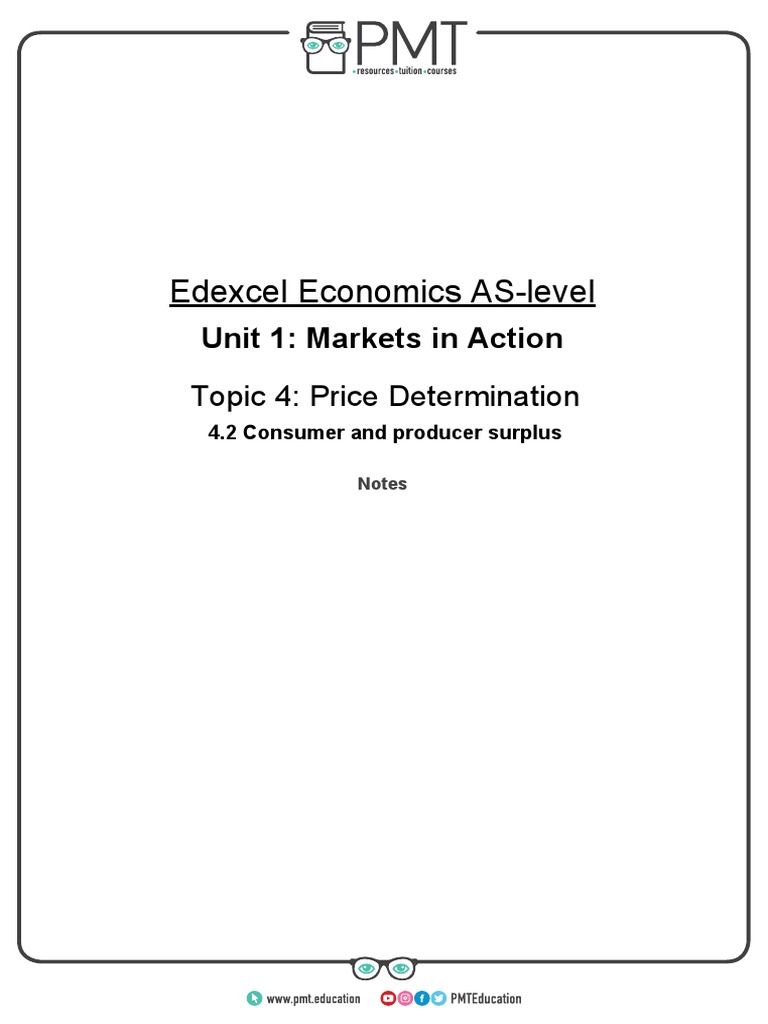 B) Consumer and Producer Surplus PDF PDF Economic Surplus Demand