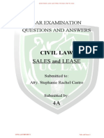 Civil Law: Sales and Lease