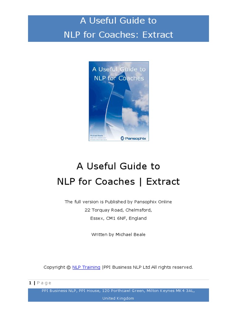 A Useful Guide To Nlp For Coaches Extract Download Free Pdf Neuro