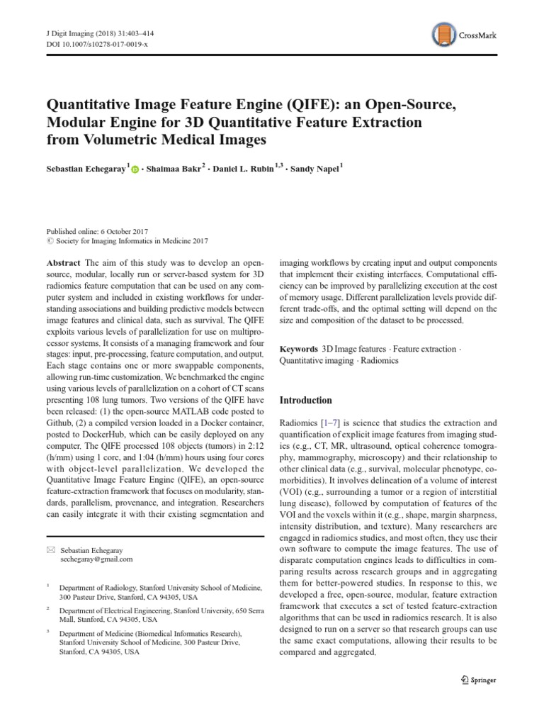 Quantitative Image Feature Engine (QIFE) : An Open-Source, Modular ...