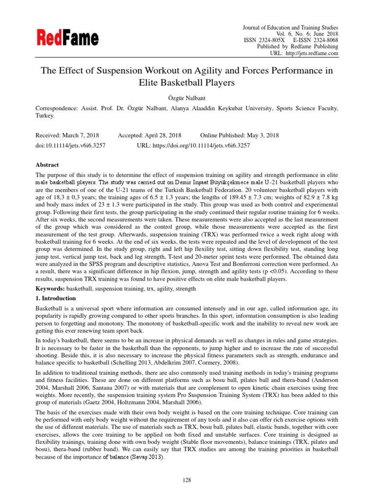 The Effect of Suspension Workout On Agility and Fo PDF PDF Strength