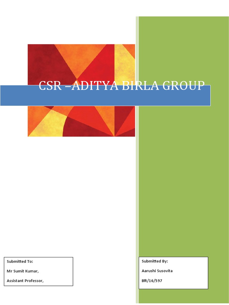 CSR Doc AARUSHI | PDF | Corporate Social Responsibility | Sustainability