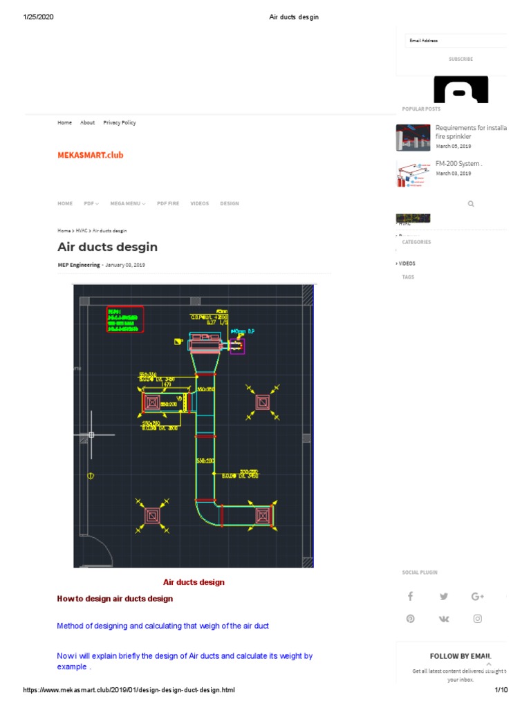 Air Ducts Desgin | PDF | Duct (Flow) | Heat Transfer