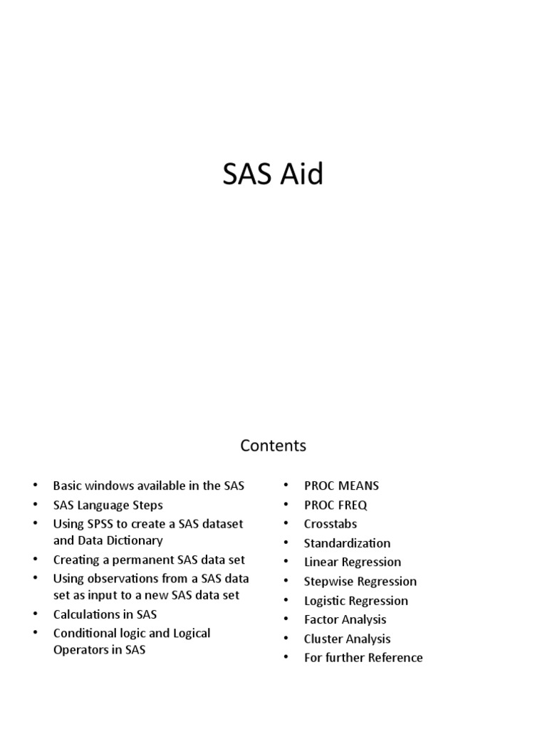 Comprehensive SAS Programming Guide | PDF | Sas (Software) | Spss