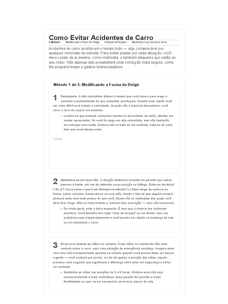 Dicas para Dirigir com Segurança | PDF | Tráfego | Carro