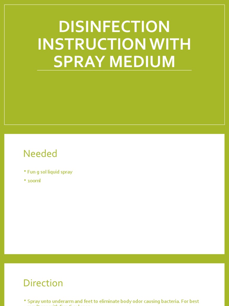 Disinfection Spray Instructions | PDF | Wellness