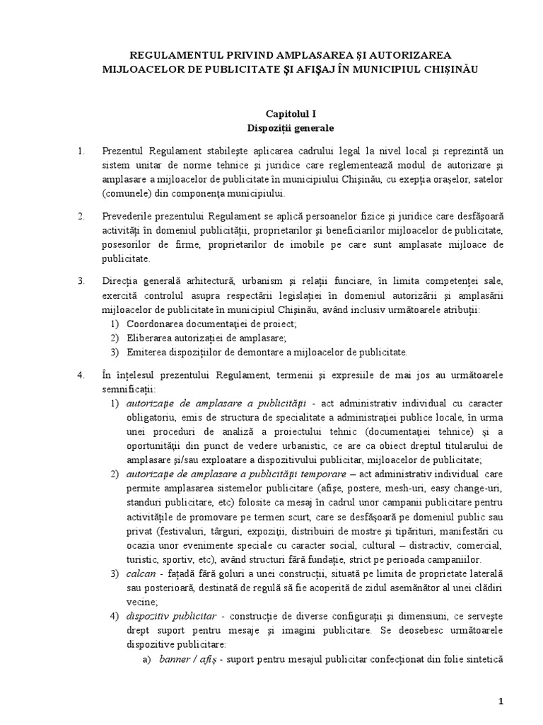 Regulament Publicitate | PDF
