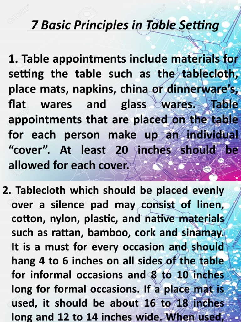 Table Setting Essentials Explained | PDF | Tableware | Eating Behaviors ...