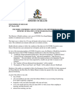 One More Confirmed Case of COVID-19 and Amendments To The Ministry of Health Dashboard - Update #18 - FINAL