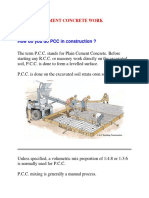 PCC Plain Cement Concrete Work Procedure