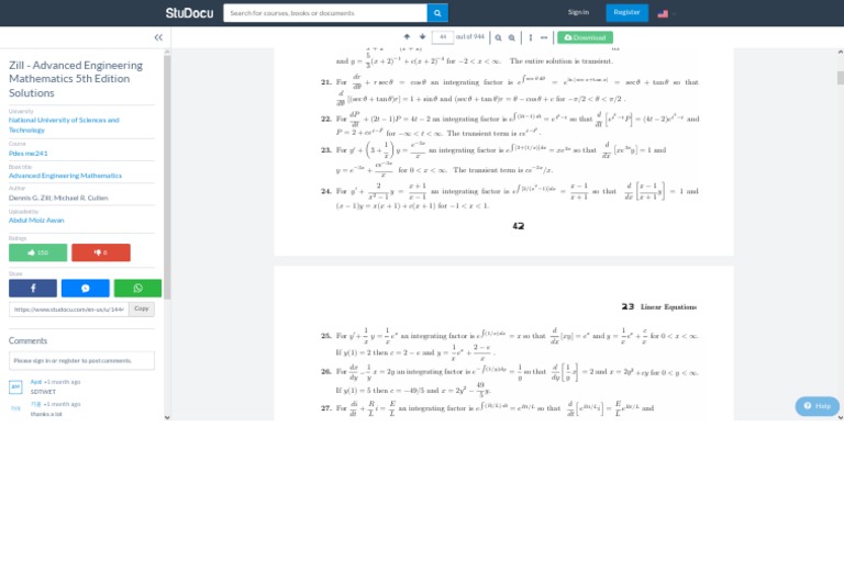 ADVANCED ENGINEERING MATHEMATICS ZILL SOLUTION MANUAL PDF visual data 6